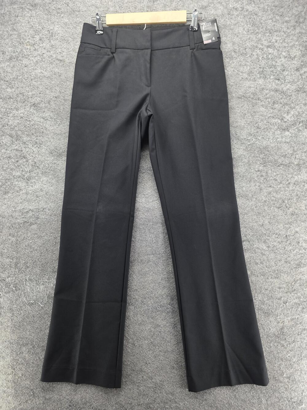 7th Avenue Design Studio Pants Womens 4 Black Curvy Bootcut Stretch 31 In